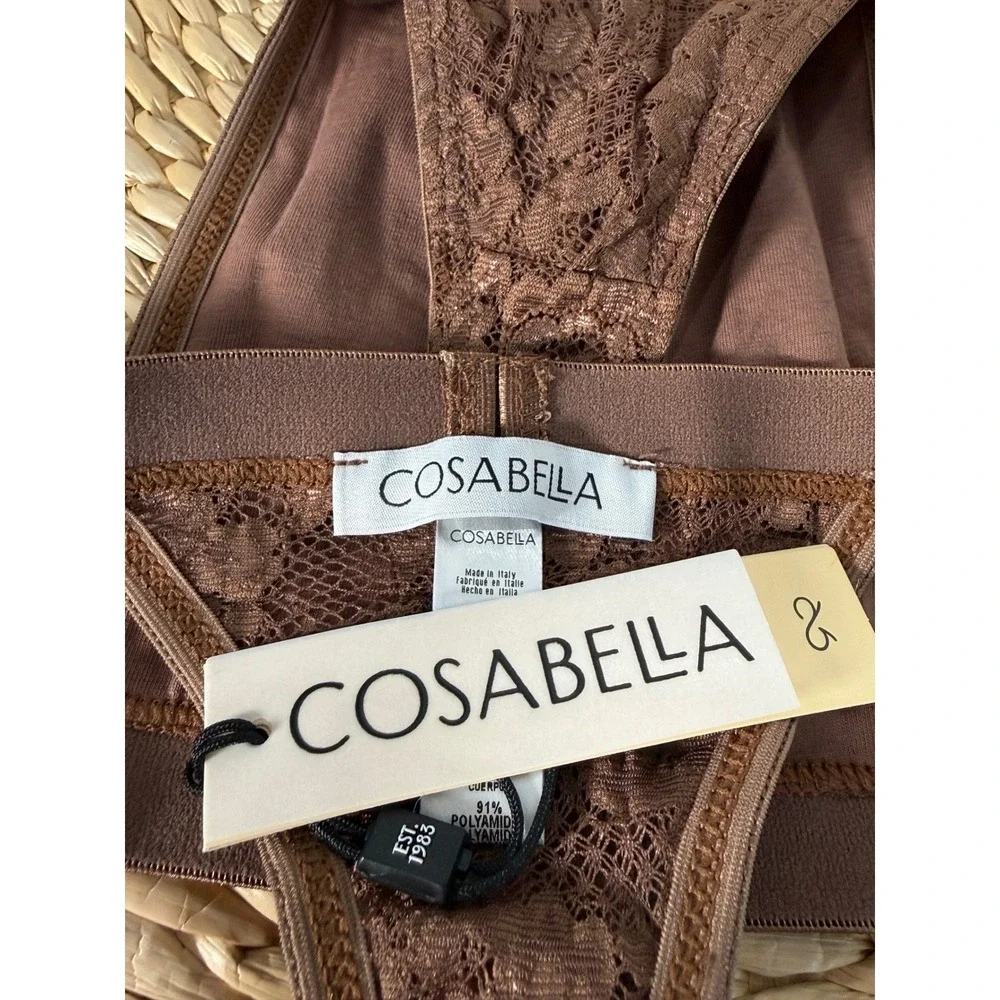 Cosabella Never Say Never Men's Luxury Lace Thong Brown Size‎ M